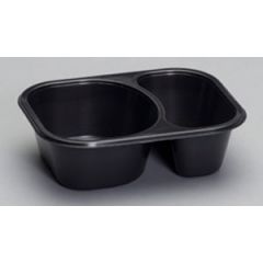 DUAL OVENABLE TRAY DNL CPET 1  COMP 16oz BLK 672/CS