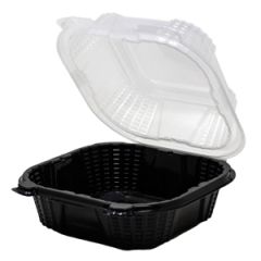 PROVIEW HINGED SANDWICH  CONTAINER BLACK/CLEAR L 300/CS