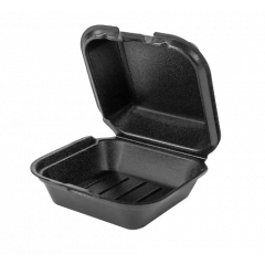 SNAP-IT SANDWICH CONTAINER JUMBO 6x6x2 BLACK 500/CS