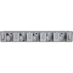 WALL ORGANIZER RACK 5 BROOM HOLDER 3.75X16.50X2.75 GRAY