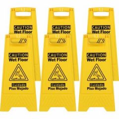 WET FLOOR SIGN ENGLISH/SPANISH FOLDABLE 6/CS