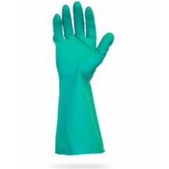 GLOVE NITRILE GREEN FLOCK  LINED 15 MIL 12" PREMIUM 12/PK 