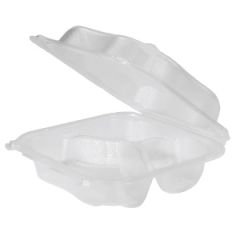CLOVER HINGED PP CONTAINER  LARGE 8.35"x8.32"X2.88"       