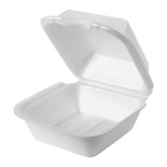 SNAP-IT SANDWICH CONTAINER FOAM 6x6x3 WHITE 500/CS