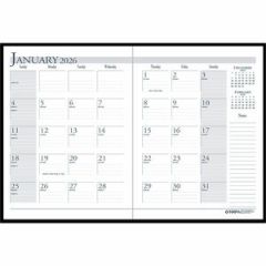 2026 MONTLY PLANNER 11x8.5 BLACK STITCHED