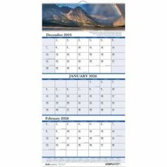 2026 3 MONTH VERTICAL WALL CALENDAR 8x17 SCENIC NATURE