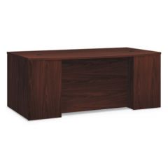 BREAKFRONT DESK SHELL BOWFRONT  72Wx42Dx30H MAHOGANY