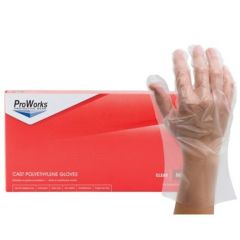 PROWORKS CAST POLY GLOVE POWDER FREE L 10/100