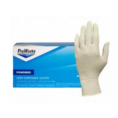 PROWORKS LATEX GLOVE POWDERED S 10/100