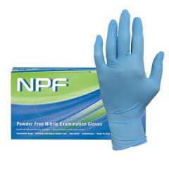 PROWORKS NITRILE POWDER  FREE EXAM GLOVES 5.5MIL BLUE