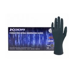 KODA NITRILE POWDER FREE EXAM  GLOVES LOW DERMA BLACK X-LARGE 