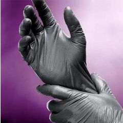 SHADOW NITRILE GLOVE  POWDER FREE 6MIL S BLACK 
