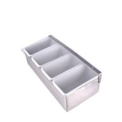 CONDIMENT DISPENSER 4 INSERTS STAINLESS STEEL