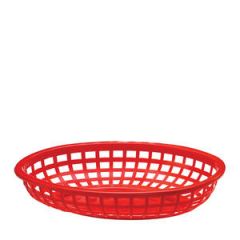 PLASTIC OVAL BASKET 9x6 RED C1074-RED 3/12