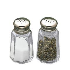 SALT AND PEPPER SHAKER PANELED SS TOP 1oz 06410