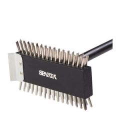 SPARTA BROILER MASTER BRUSH W/  SCRAPER, 30" HANDLE