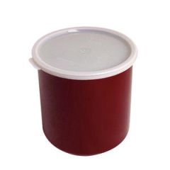 CROCK WITH LID REDDISH BROWN  2.7 QT