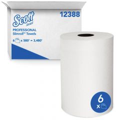 SCOTT SLIMROLL TOWEL 6x580 WHITE 6/CS