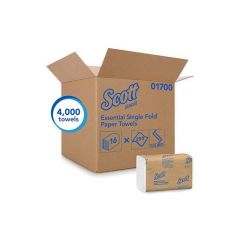 SCOTT SINGLEFOLD TOWEL 1PLY WHITE 16/250