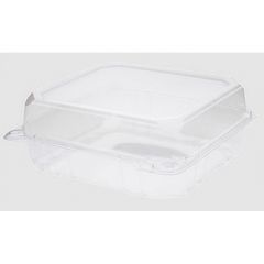HINGED CONTAINER 8X8 1-COMPARTMENT CLEAR 250/CS