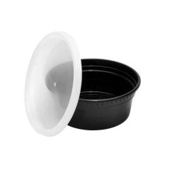 DELI CONTAINER W/LID INJECTION MOLDED 8OZ BLACK 240/CS