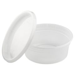 DELI CONTAINER W/LID INJECTION MOLDED 8OZ CLEAR 240/CS