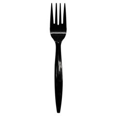 FORK MED-HEAVYWEIGHT POLYPROPYLENE BLACK 1000/CS