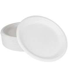 BAGASSE PLATE 10" 1-COMPARTMENT NO ADDED PFAS 