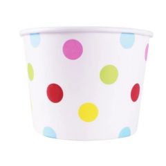 DOUBLE POLY COLD/HOT FOOD CONTAINER 12OZ DOTS 1000/CS