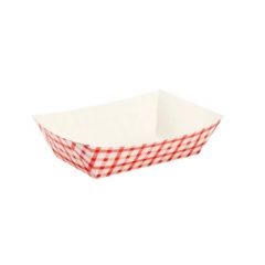 FOOD TRAY 1LB SHEPHERD'S CHECK  RED 1000/cs