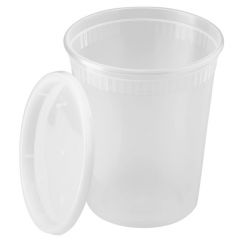 INJECTION MOLDED DELI CONTAINER WITH LIDS 32OZ CLEAR