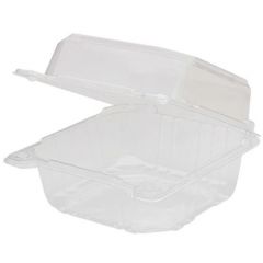 HINGED CONTAINER 6X6 1-COMPARTMENT CLEAR 500/CS