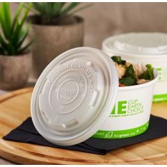 FLAT LID FOR 12-32oz FOOD  CONTAINER COMPOSTABLE 500/cs