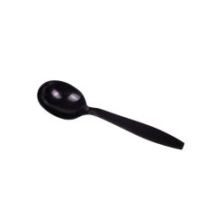 WRAPPED SOUP SPOON HEAVYWEIGHT POLYSTYRENE BLACK 1000/CS