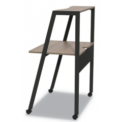 TWO SHELF MOBILE STUDY DESK  BROWN/BLACK