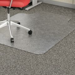 LOW PILE STANDARD LIP ECONOMY CHAIR MAT 48Lx36W CLEAR VINYL