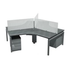 THREE POD WORK STATION GREY 