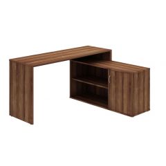 L-SHAPE WORKSTATION WITH  CABINET 29Hx60Wx478D WALNUT