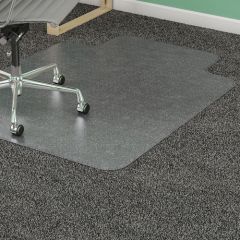 MEDIUM-PILE CHAIR MAT 46"X60" CLEAR VINYL