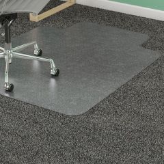 MEDIUM-PILE CHAIR MAT 45"X53" CLEAR VINYL
