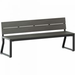 OUTDOOR BENCH FAUX WOOD  18Hx72Wx18D CHARCOAL