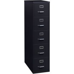 COMMERCIAL-GRADE VERTICAL FILE CABINET 5-DRAWER BLACK STEEL