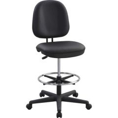 CONTOURED BACK STOOL VINYL BLACK
