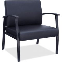 BIG AND TALL GUEST CHAIR LEATHER BLACK