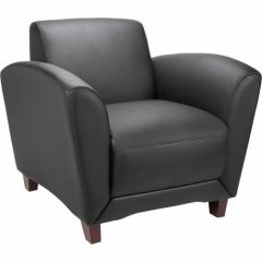CLUB CHAIR LEATHER BLACK 