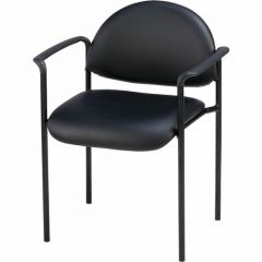RECEPTION GUEST CHAIR WITH ARMS 30.3x24x22.6 BLACK