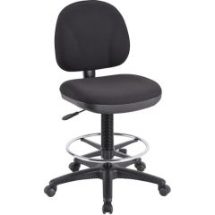 ADJUSTABLE TASK STOOL W/ BACK BLACK