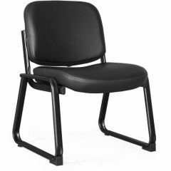 DELUXE LEATHER GUEST CHAIR LEATHER BLACK