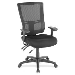 HIGH-BACK OFFICE CHAIR MESH  BACK FABRIC SEAT BLACK