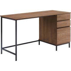 DESK WITH SIDE DRAWERS 30Hx55Wx24D WALNUT
